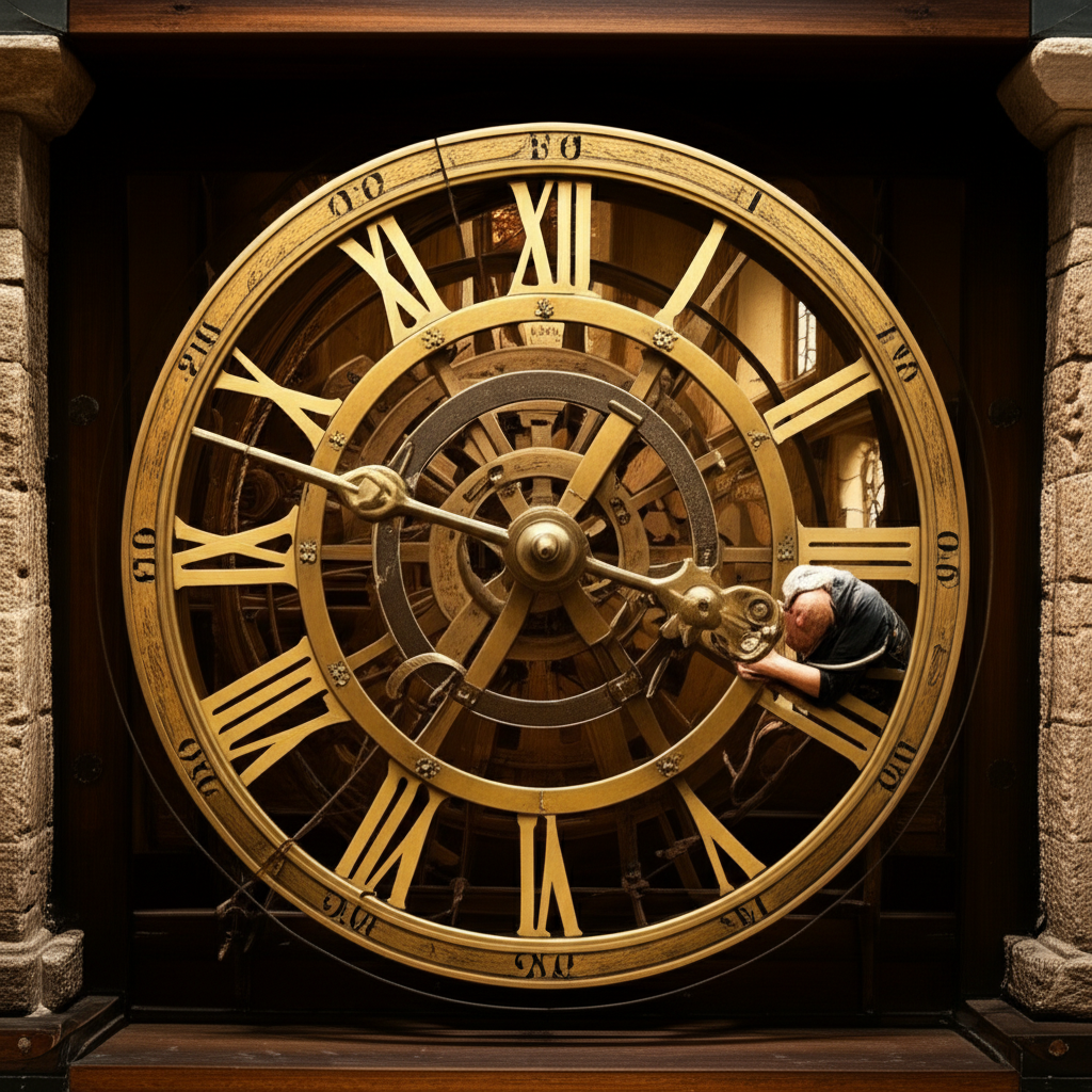 Illustration of First Mechanical Clocks: The Ingenious Origins in Medieval Monasteries