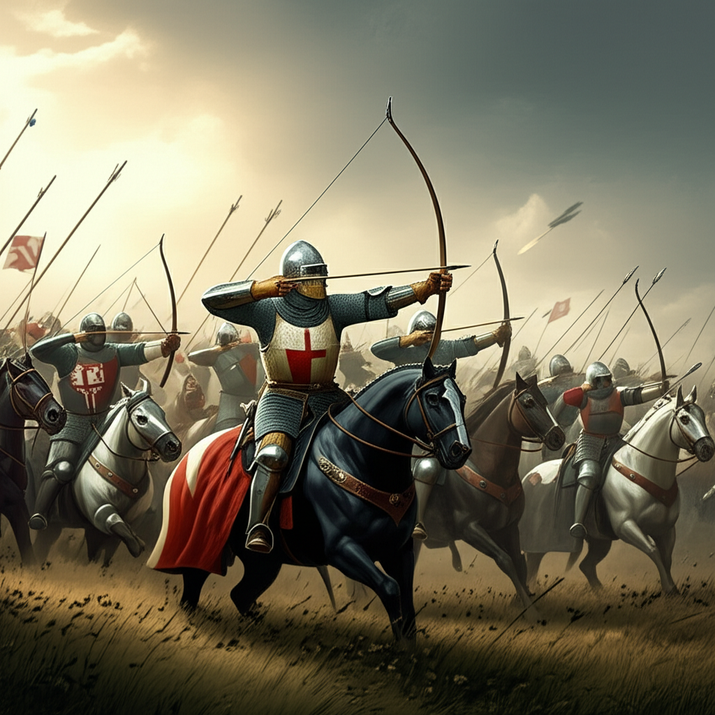 Illustration of The Hundred Years' War: Longbows vs. Knights – A Brutal Showdown