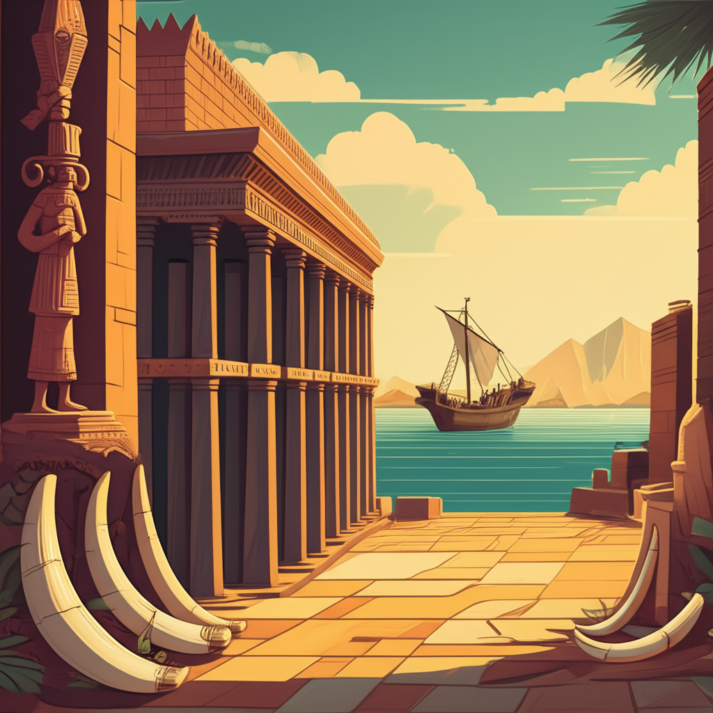 Illustration of Aksum's Rise in the Global Ivory Trade