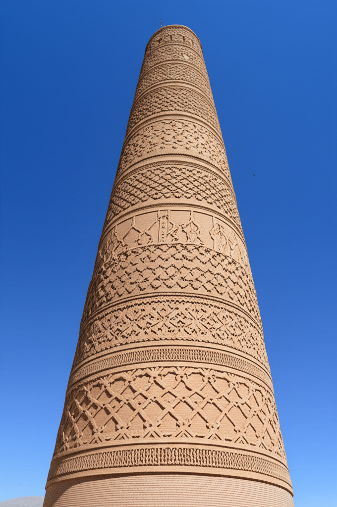 Illustration of Architectural Design of the Minaret of Jam in Afghanistan