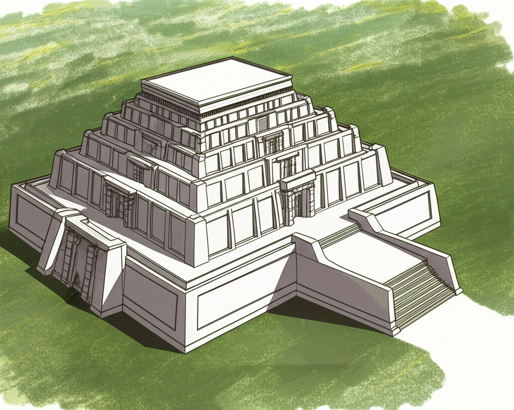Illustration of Architectural Design of the White Temple of Uruk