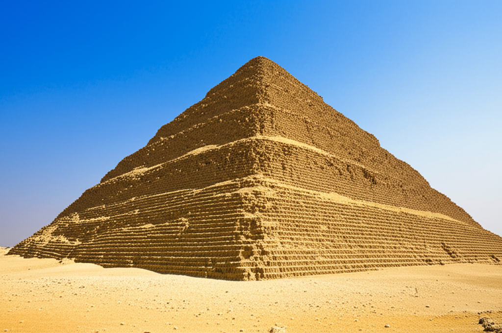 Illustration of Architectural Engineering of the Saqqara Step Pyramid