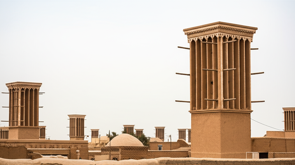 Illustration of Architectural Function of Windcatchers in Ancient Yazd