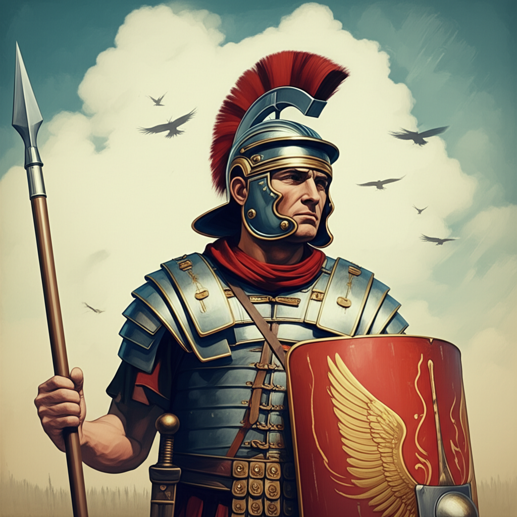 Illustration of Auspices in the Roman Military