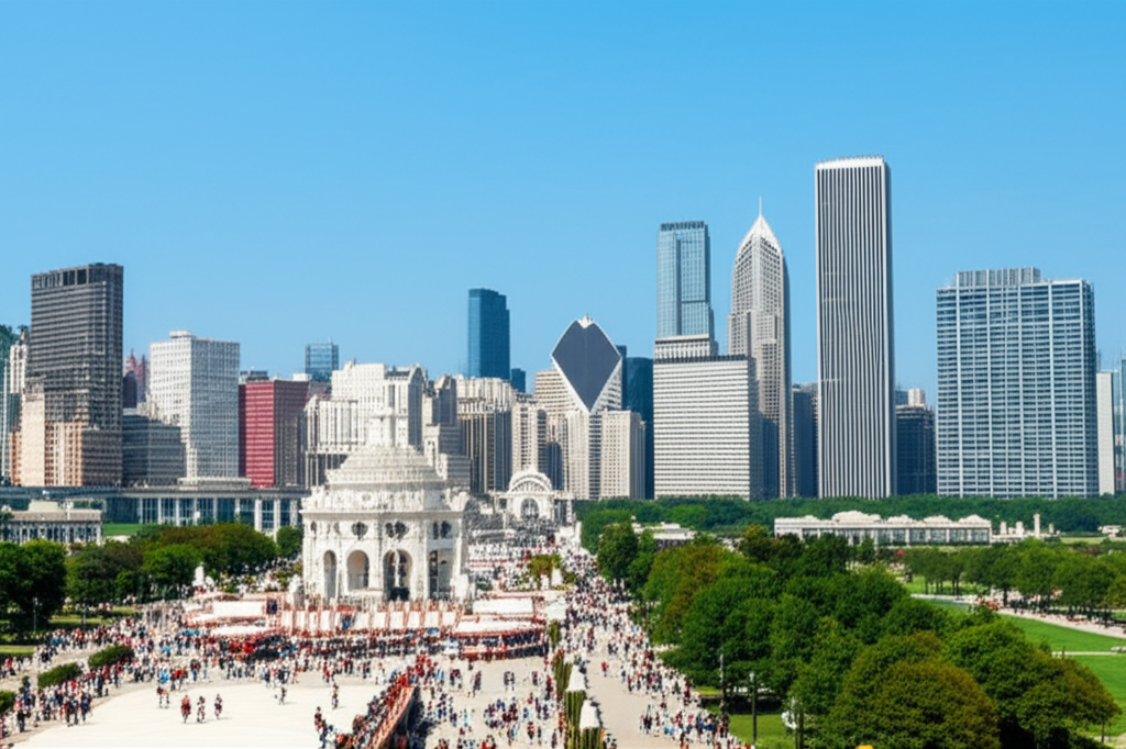 Illustration of Building the 1893 Chicago White City