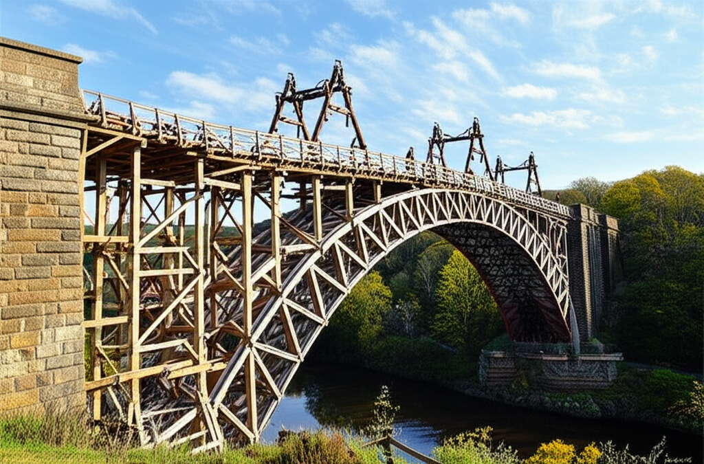 Building the Iron Bridge at Coalbrookdale