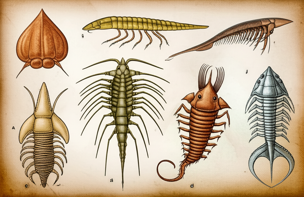 Illustration of Burgess Shale Fossils and the Cambrian Explosion