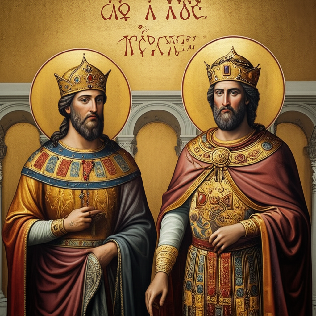 Illustration of Byzantine Empire 827 AD: The Year of the Two Emperors