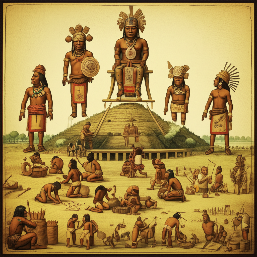 Illustration of Cahokia's Mississippian Social Structure