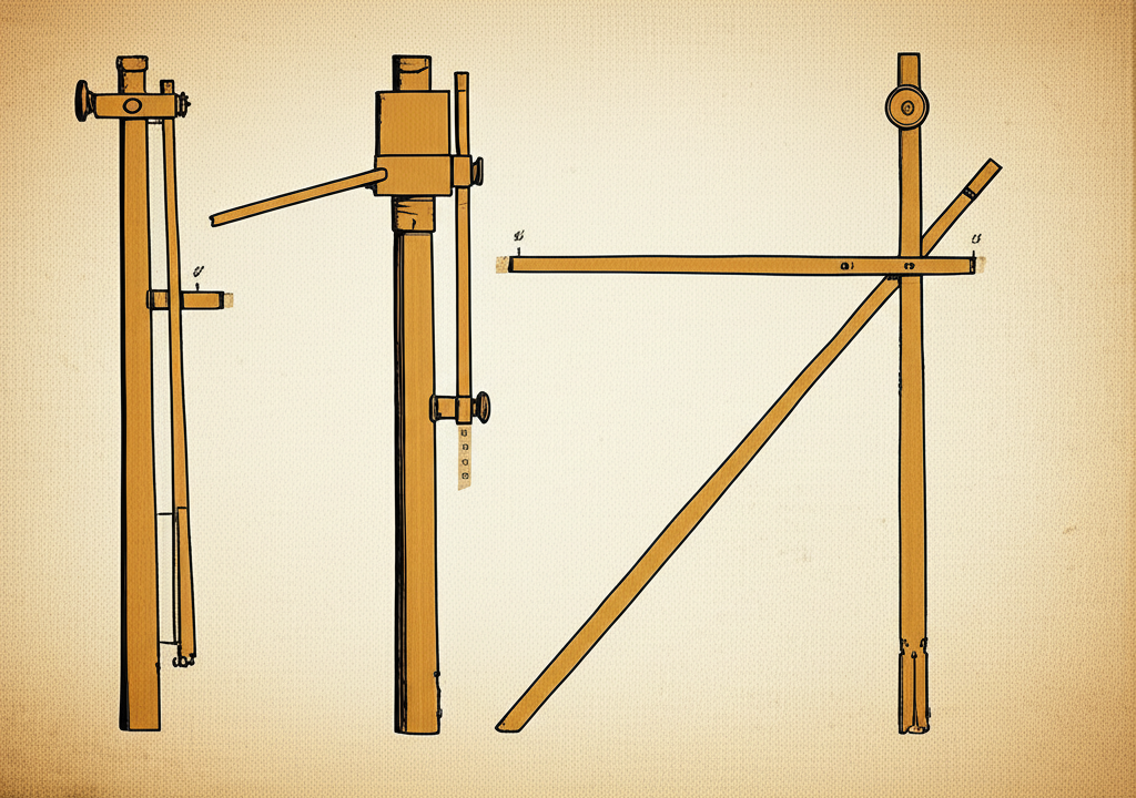 Illustration of Development of the Jacob's Staff to Measure Sun Height