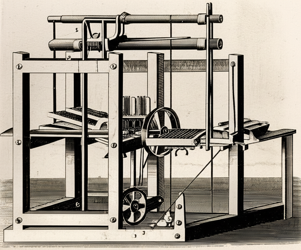 Illustration of Edmund Cartwright and the Invention of the Power Loom