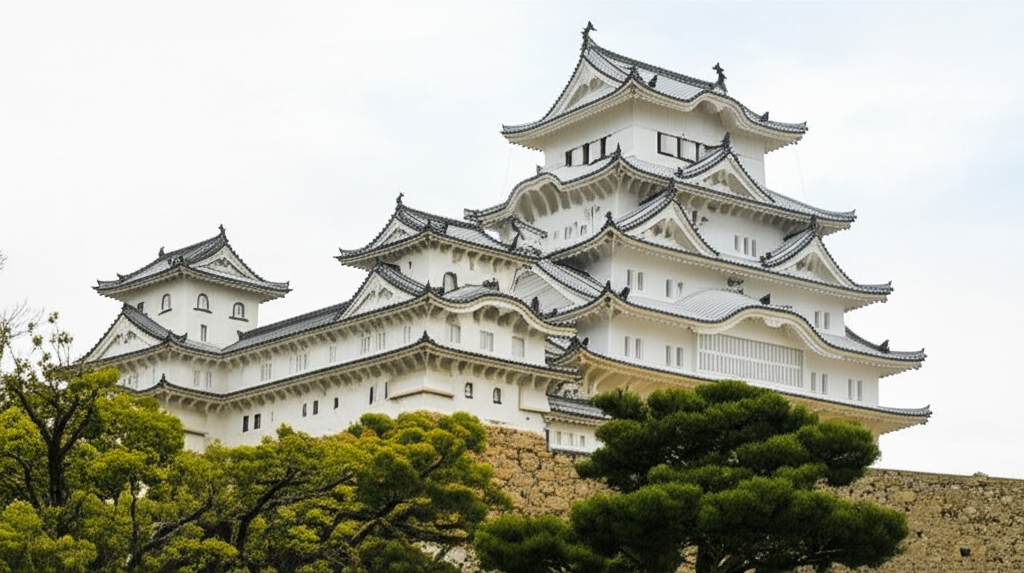 Illustration of Himeji Castle's Architectural Design