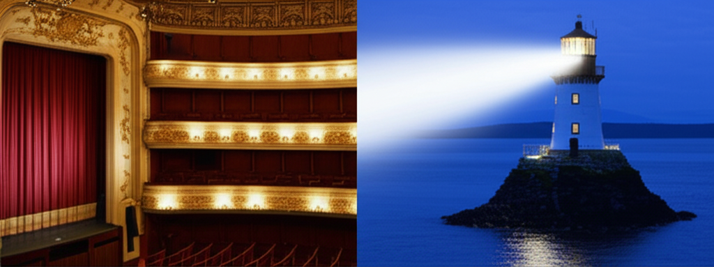 Illustration of History of Limelight in Victorian Theaters and Lighthouses