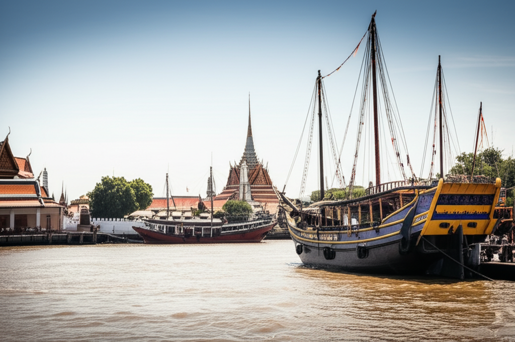 Illustration of History of the Ayutthaya Kingdom as a Global Trade Hub