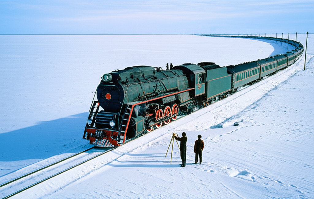 Illustration of History of Trans-Siberian Railway Construction