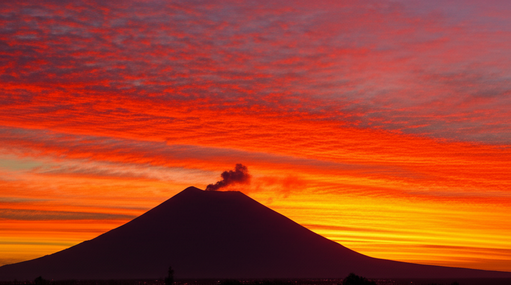 Illustration of How Krakatoa's Eruption Changed Global Sunsets