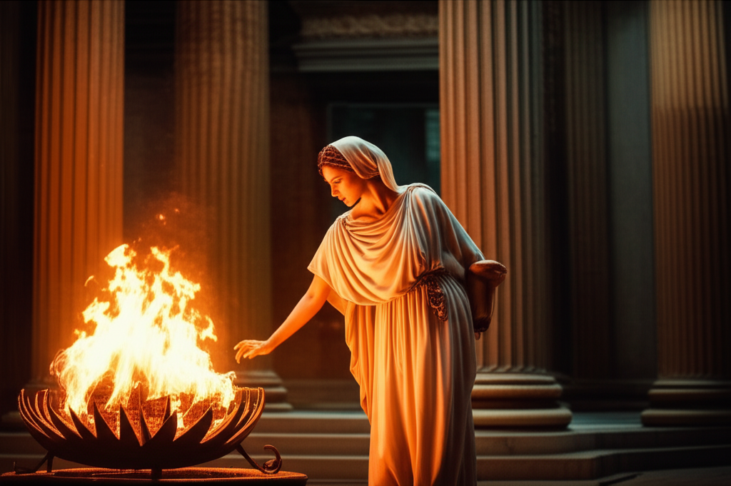 Illustration of How Vestal Virgins Protected Rome's Eternal Flame