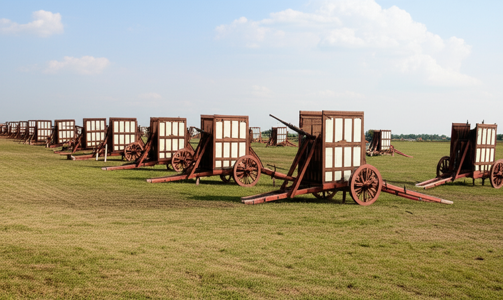 Illustration of Hussite War Wagon Tactics of the 15th Century