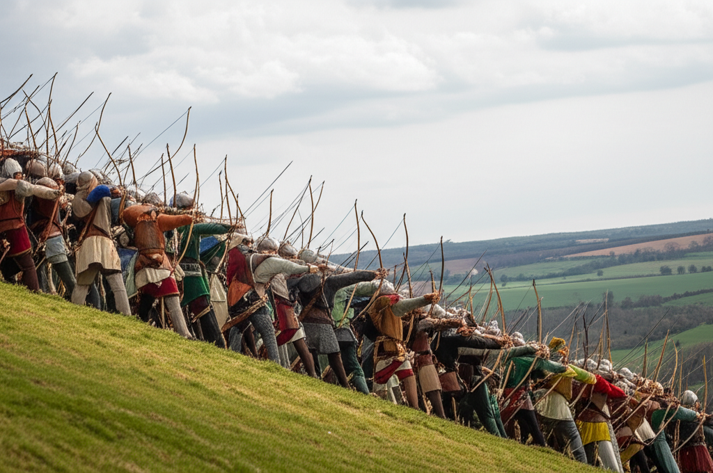 Illustration of Longbow Tactics at the Battle of Crecy