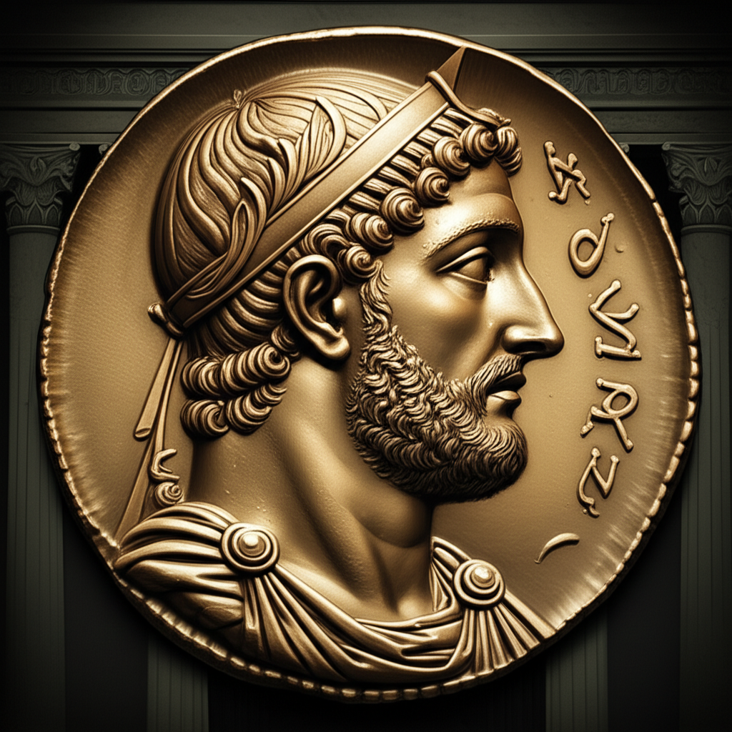 Illustration of Menander I's Indo-Greek Kingdom