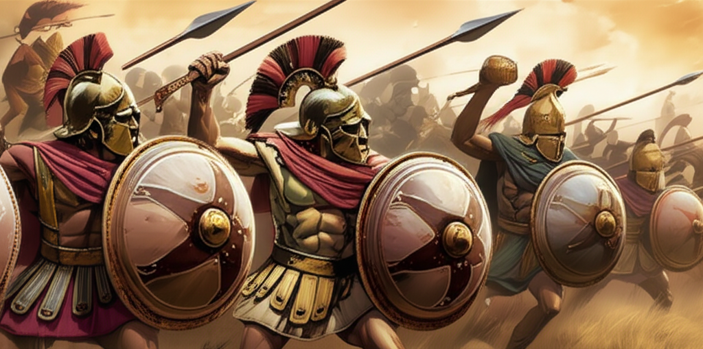 Illustration of Peltasts Bridging the Gap Between Heavy and Light Infantry