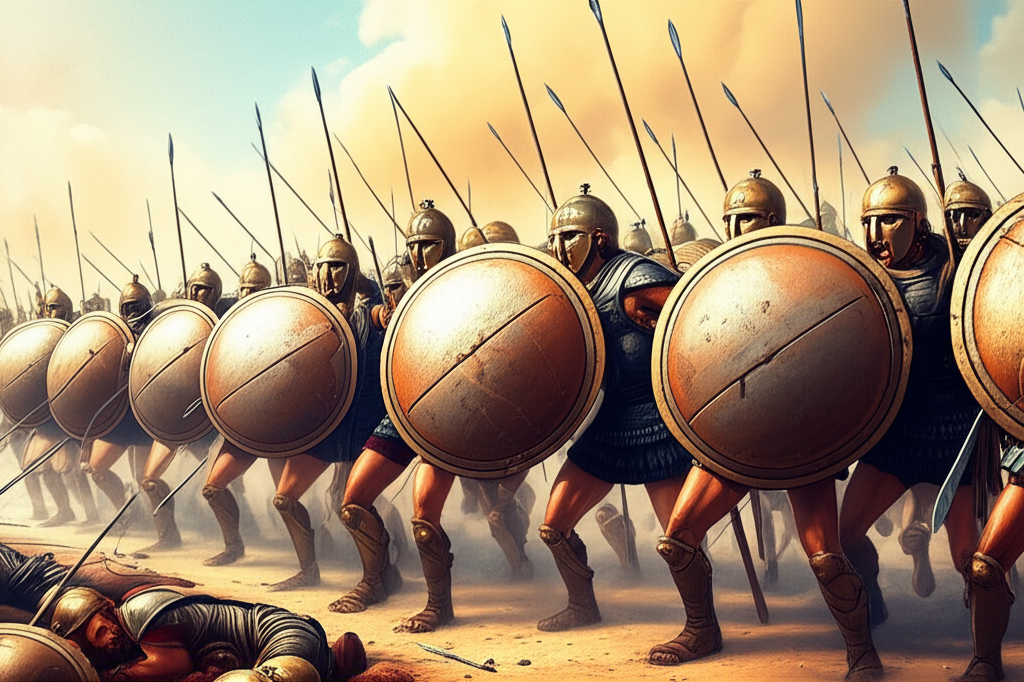 Illustration of Phalanx Formation Tactics at the Battle of Marathon