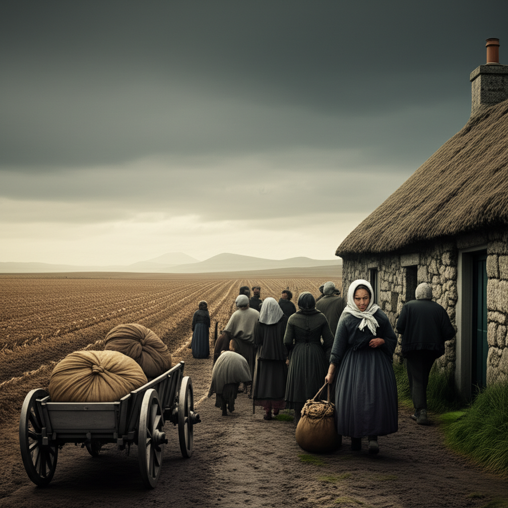 Illustration of Potato Famine: Impact on Global Migration