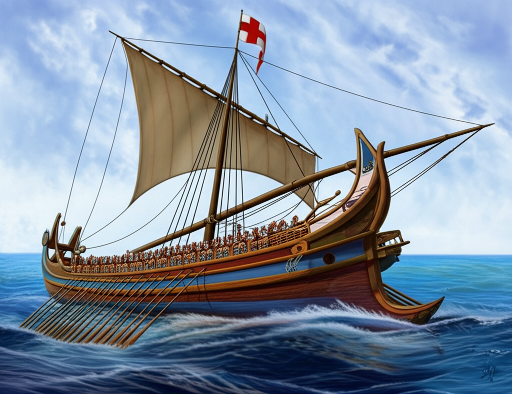 Illustration of Roman Corvus: Naval Warfare Tactics