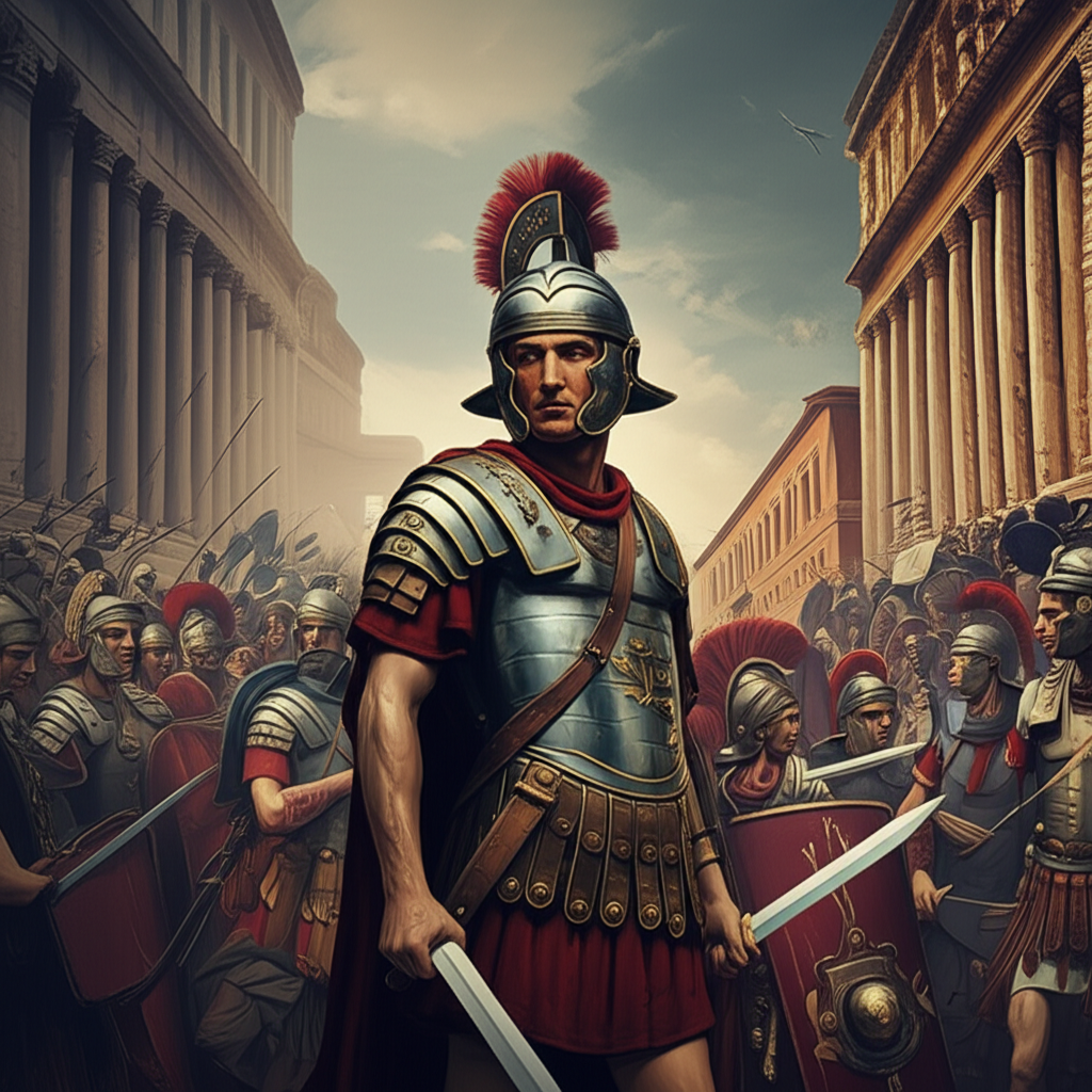 Illustration of Rome's Year of the Four Emperors (69 AD)