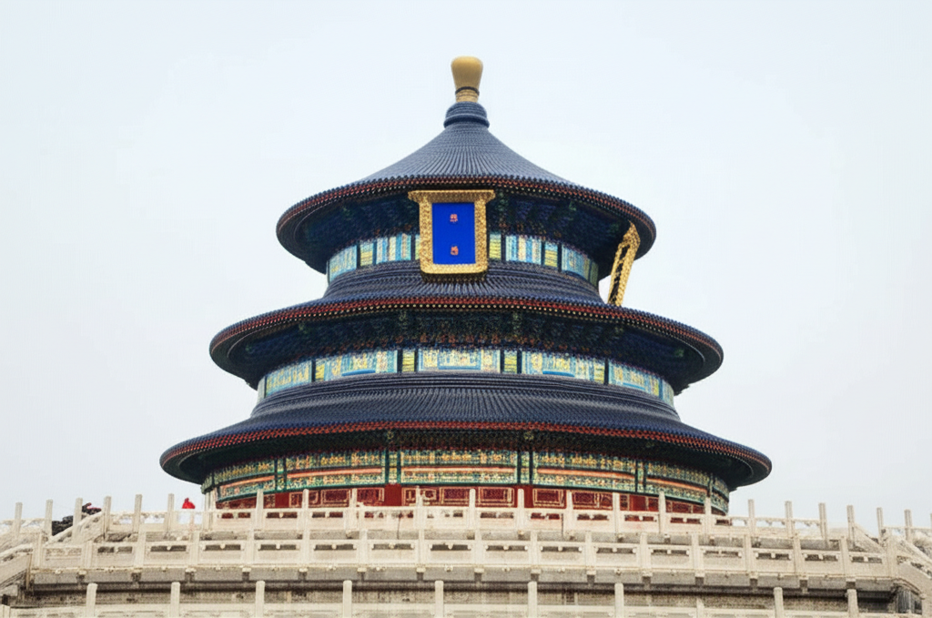 Illustration of Temple of Heaven Construction and Religious Hierarchy