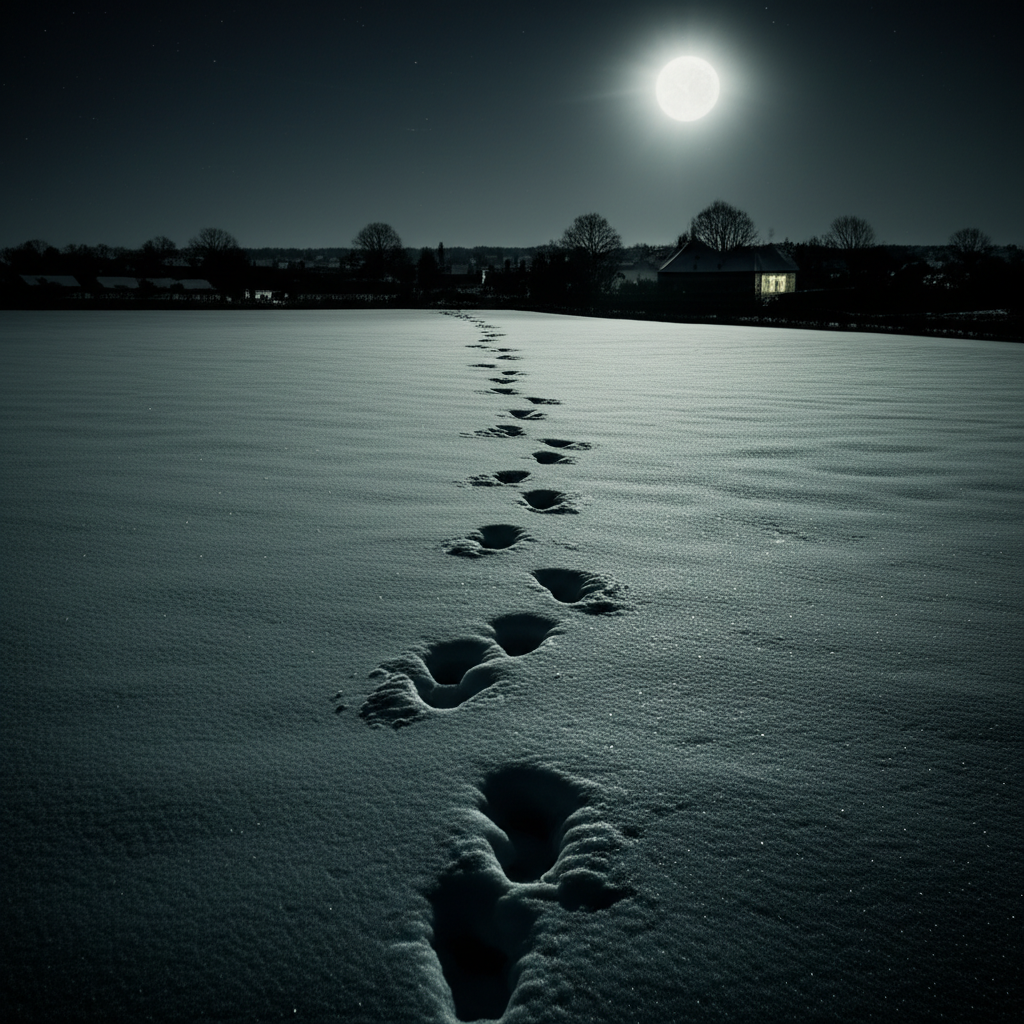 Illustration of The 1855 Devil's Footprints of Devon