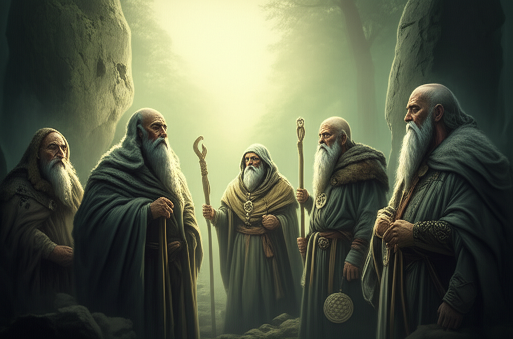 Illustration of The Druids' Role in Iron Age Celtic Society