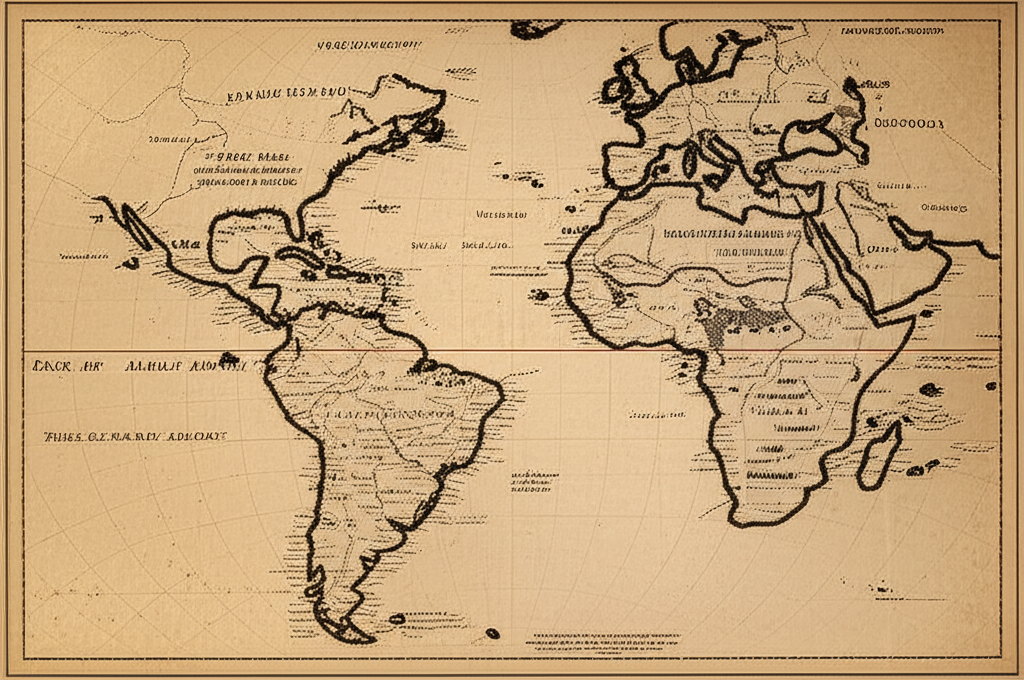 Illustration of The First Map That Named America