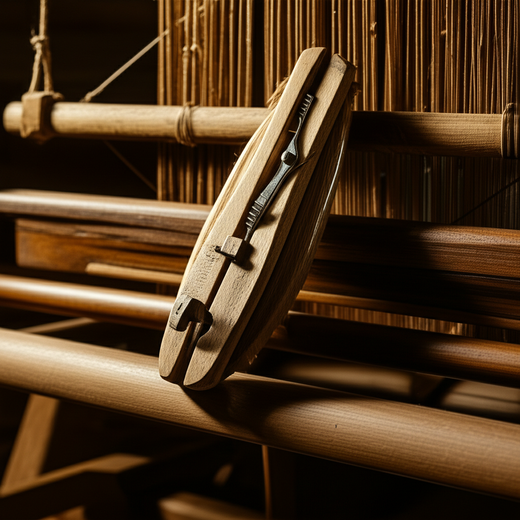 Illustration of The Fly Shuttle Invention and Its Impact on Weaving