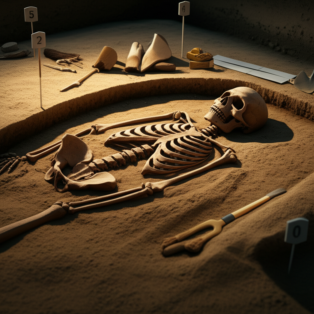 Illustration of The Grimaldi Man Discovery in Italy