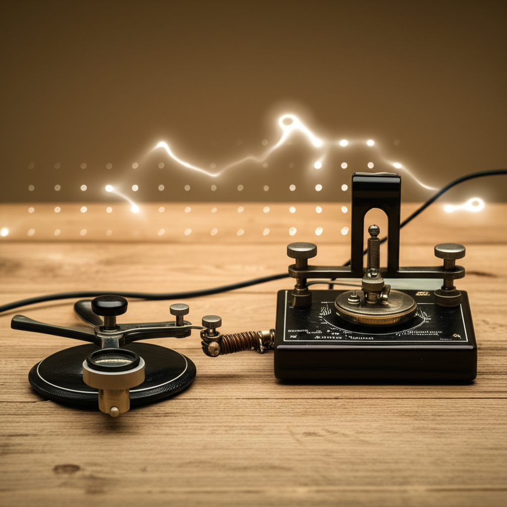 Illustration of The Invention of Morse Code and the First Message