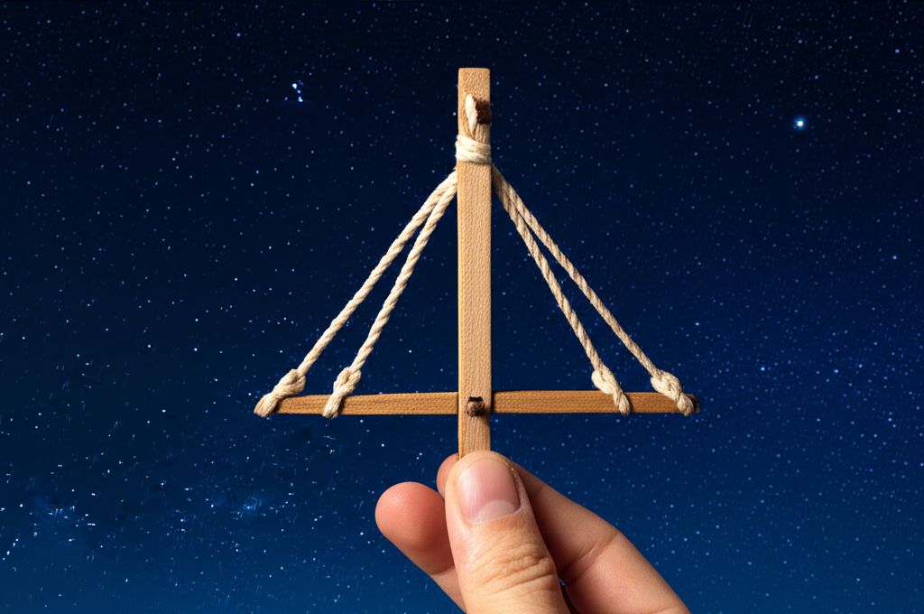 Illustration of The Kamal: An Ancient Arab Navigation Tool