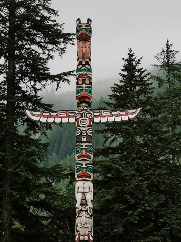 Illustration of The Meaning of Pacific Northwest Totem Poles