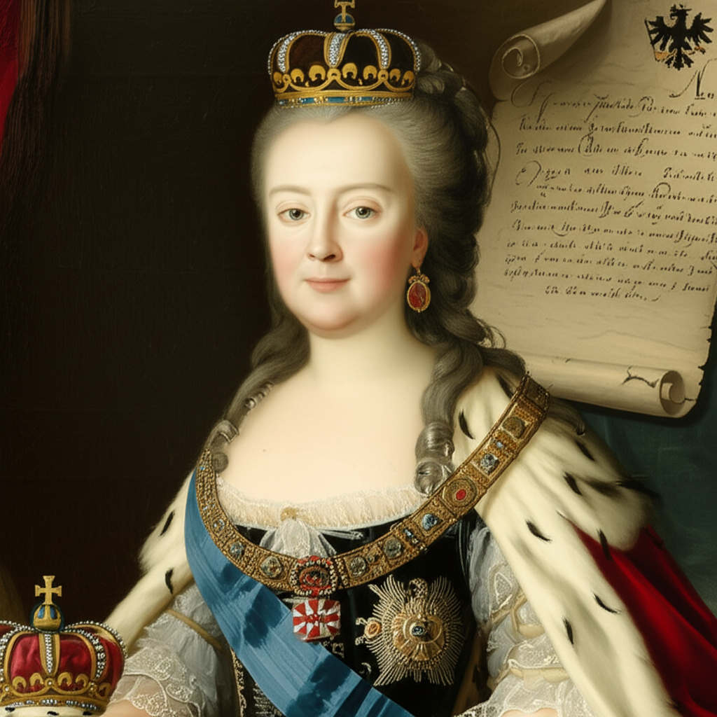 Illustration of The Pragmatic Sanction and Maria Theresa