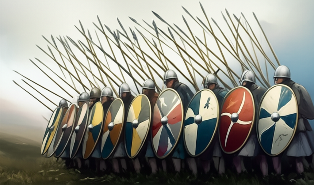 Illustration of The Schiltron Spear Formation in Scottish Wars