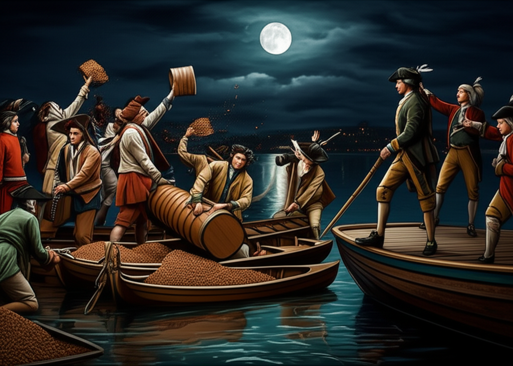 Illustration of The Significance of the Boston Tea Party