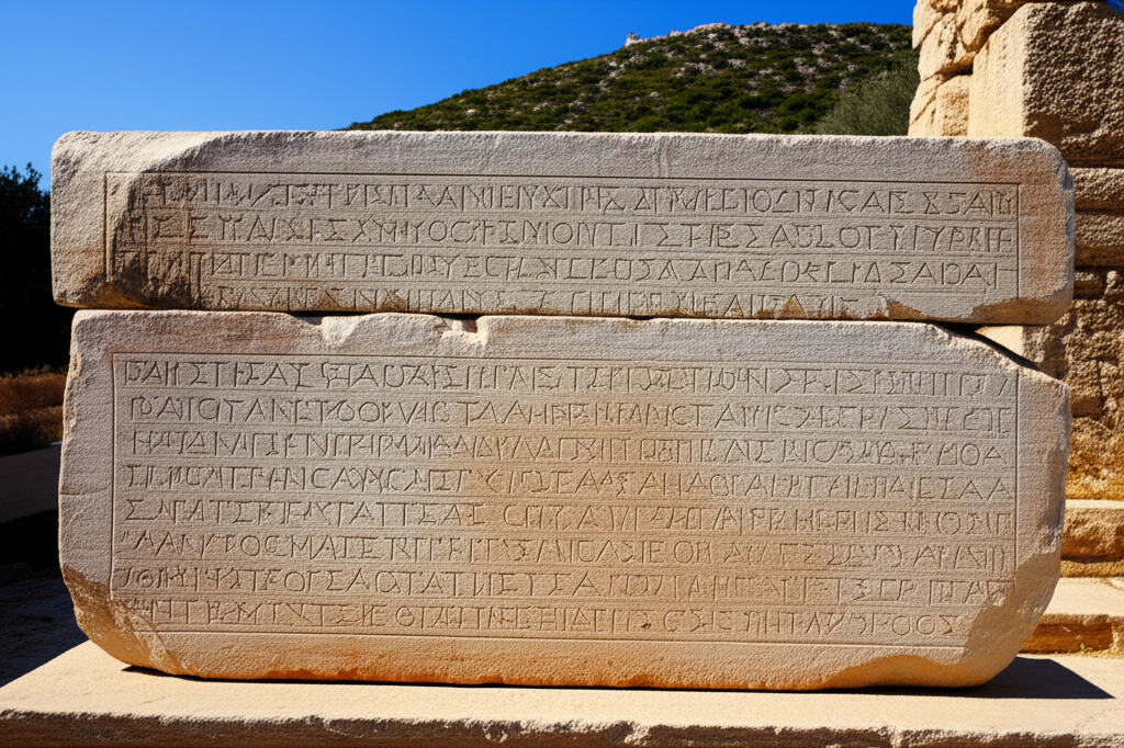 Illustration of The Significance of the Law Code of Gortyn in Crete