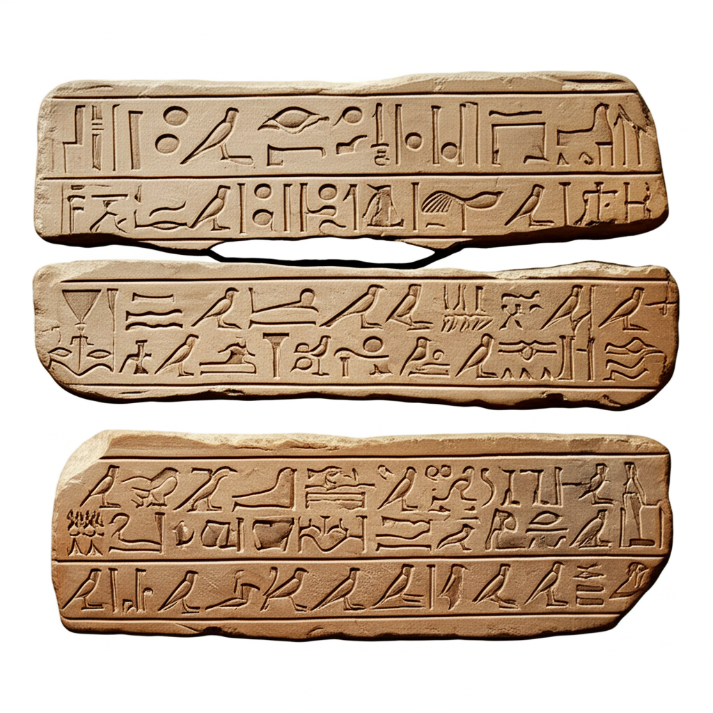 Illustration of The Significance of the Rosetta Stone and Its Three Scripts