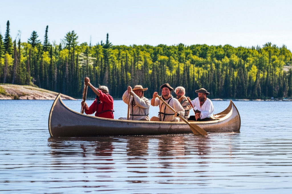 Illustration of Voyageur Life in the Canadian Fur Trade