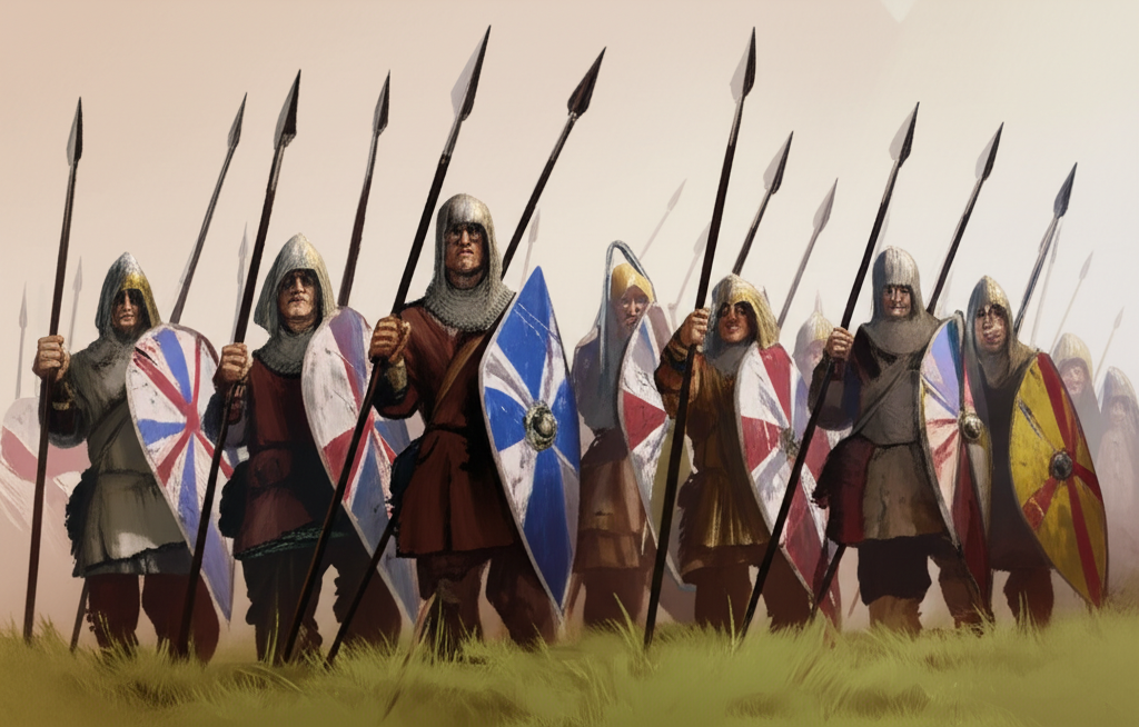 Illustration of Almogavers as Elite Shock Troops of the Crown of Aragon