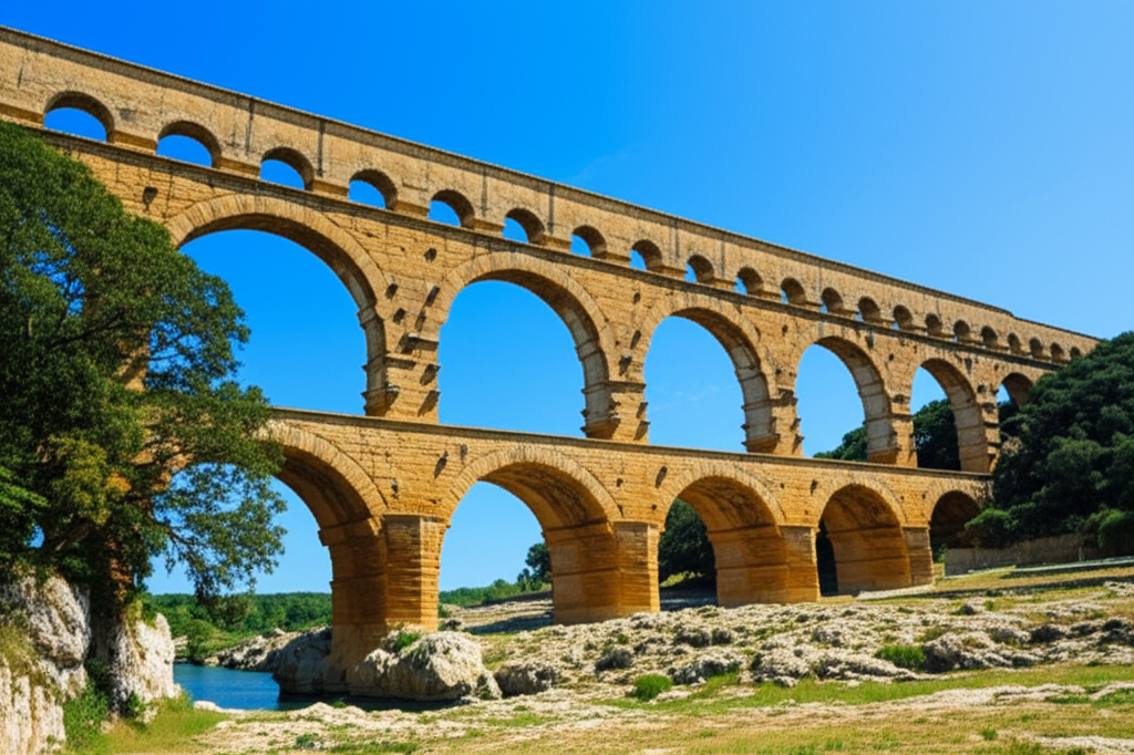 Illustration of Engineering of the Nîmes Aqueduct and Pont du Gard