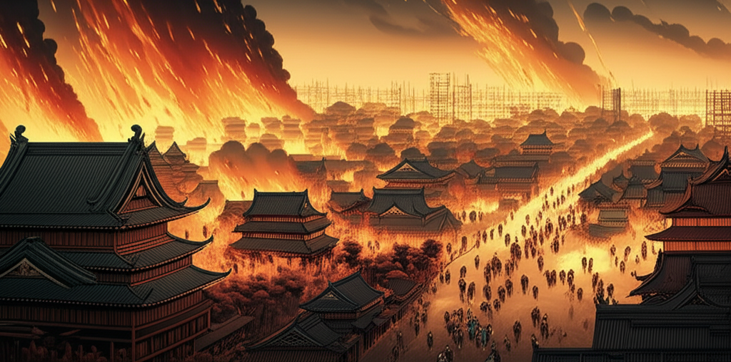 Illustration of How the Great Fire of Meireki Transformed Edo