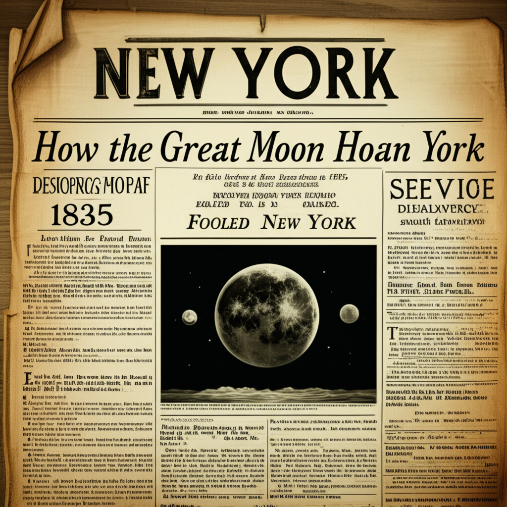 Illustration of How the Great Moon Hoax of 1835 Fooled New York
