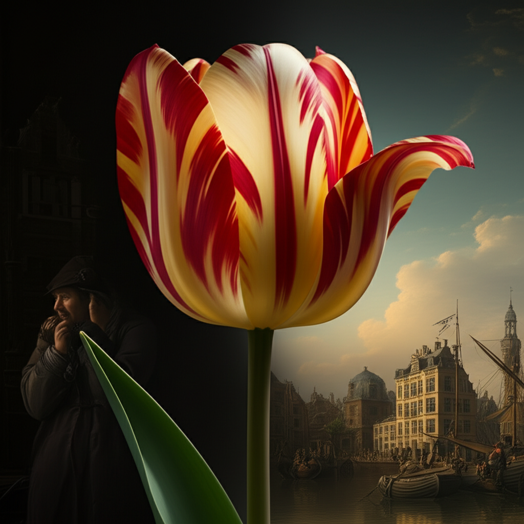 Illustration of Impact of Tulip Mania on the Dutch Golden Age Economy