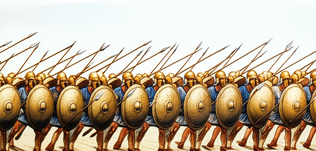 Illustration of Phalanx Tactics at the Battle of Leuctra